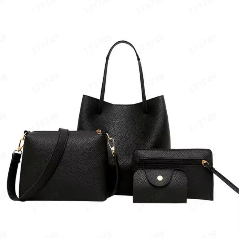 2023 New Spring Wholesale Cheap Promotional Pu Leather Hand Bag Sets Fashion Women Bucket Handbags