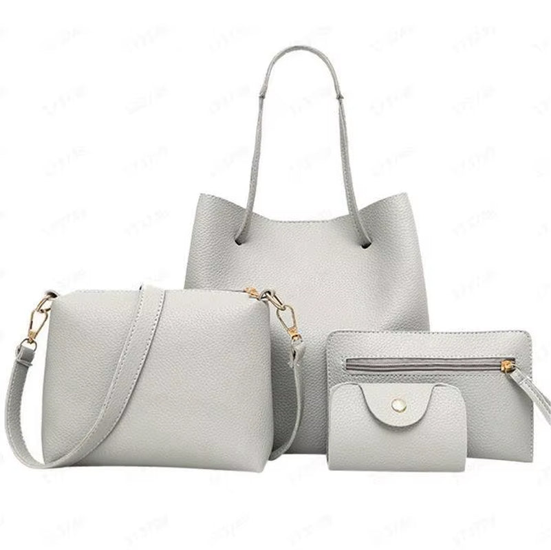 2023 New Spring Wholesale Cheap Promotional Pu Leather Hand Bag Sets Fashion Women Bucket Handbags